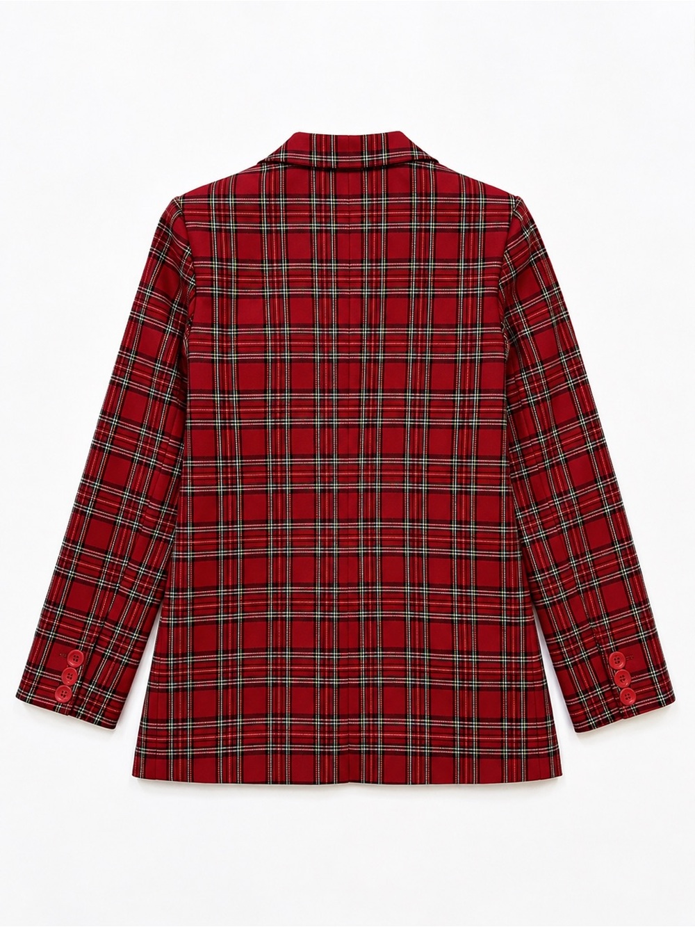 Lorianna Red Tartan Plaid Blazer Jacket Preppy Academia Size 14 - Picture 4 of 5
